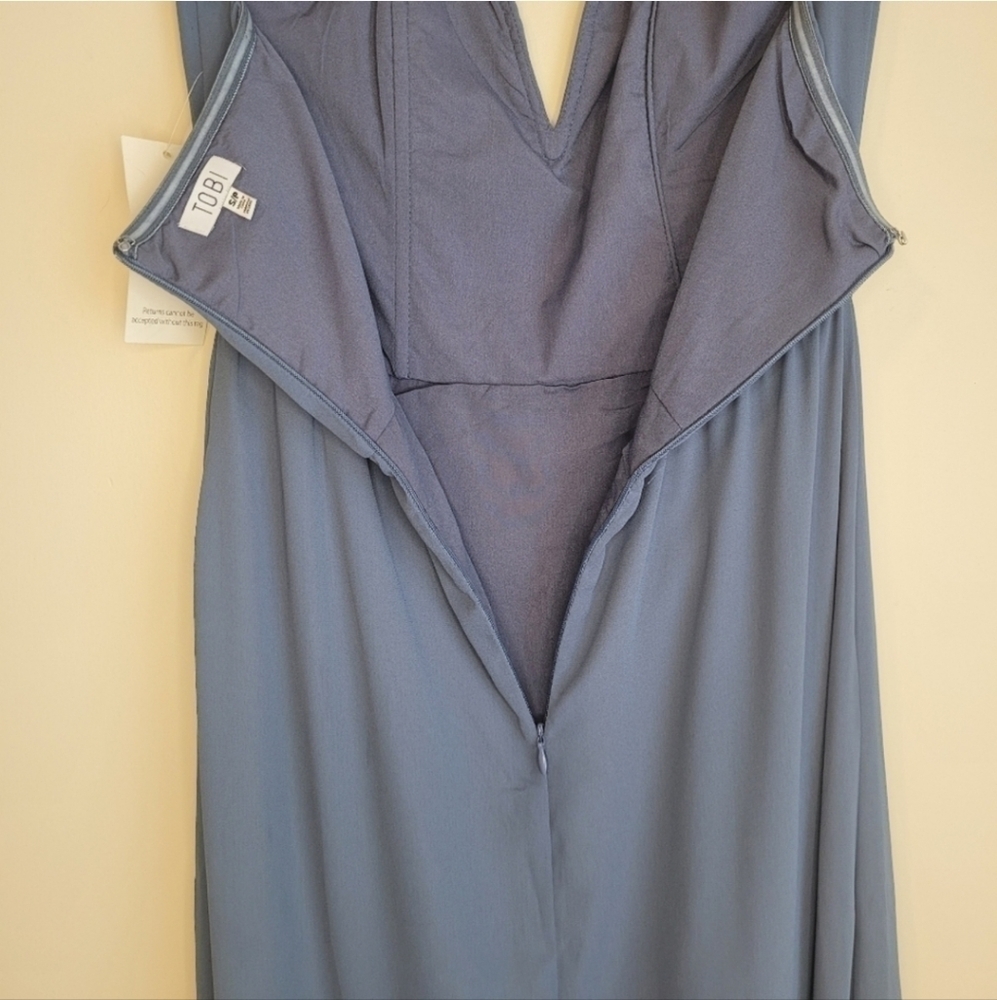 TOBI Krystal Light Blue Strapless Maxi Dress Size Small - Picture 11 of 11
